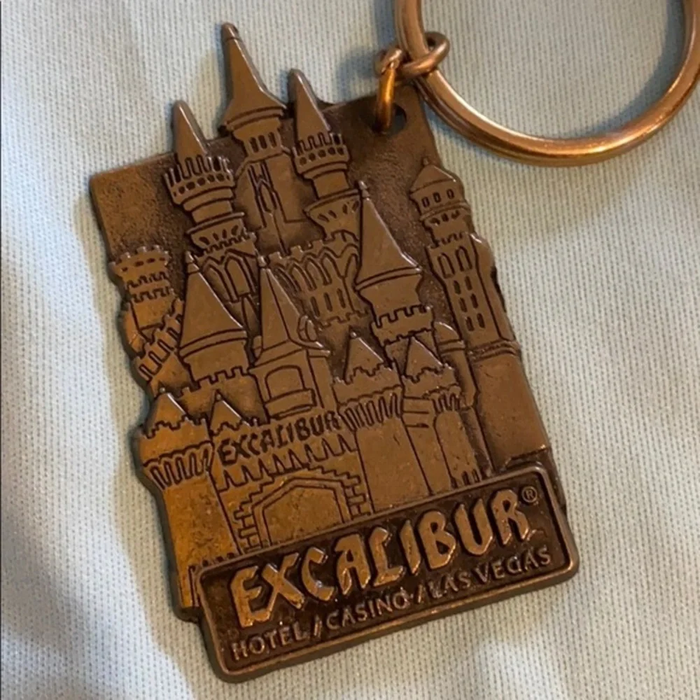 Vintage Excalibur Hotel Casino Las Vegas Castle Metal Souvenir Keychain